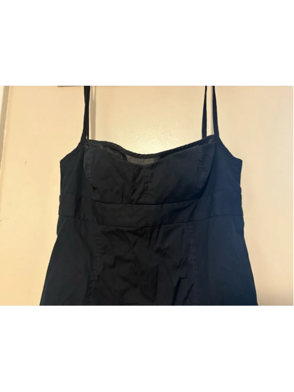 Vintage J.Crew Black Spaghetti Strap Sundress Womens 8 A-Line Midi Dress - Picture 2 of 8